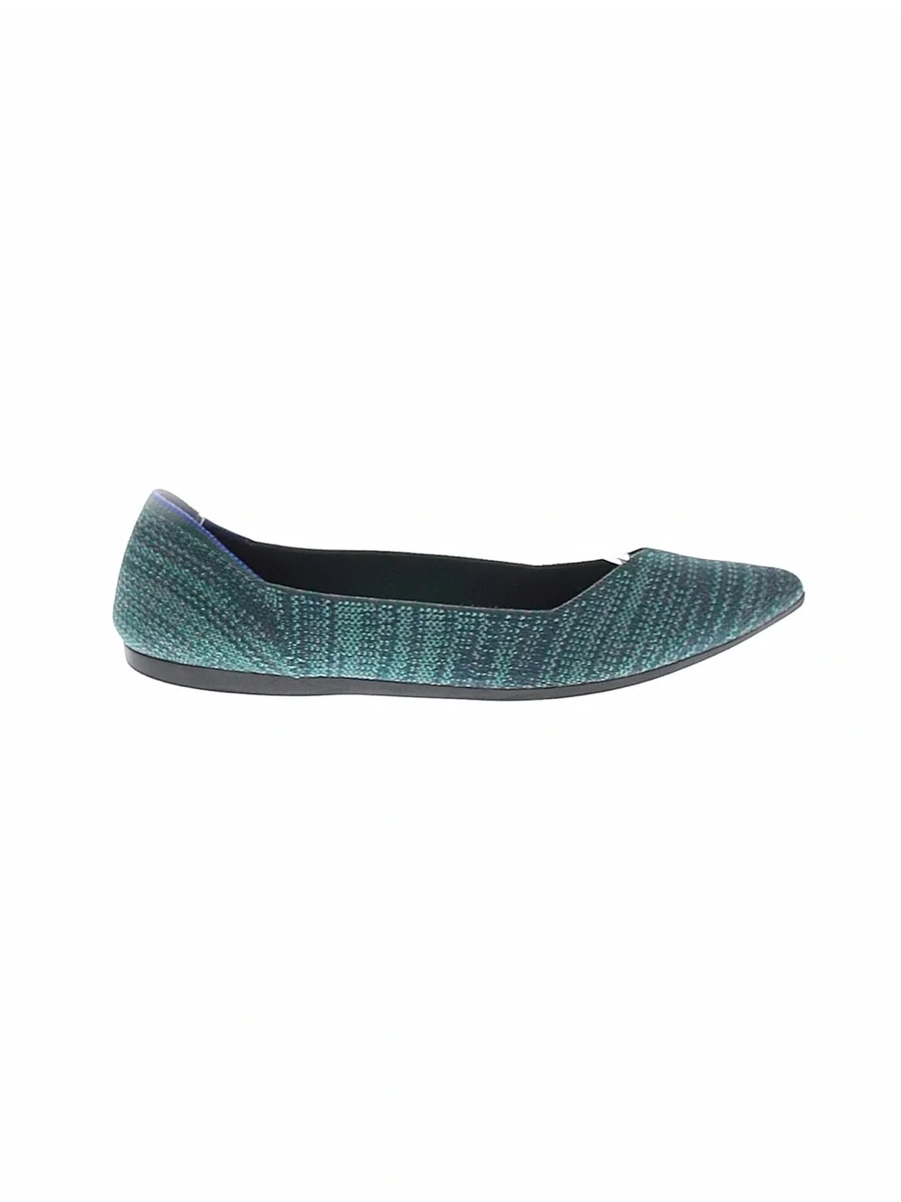 Rothy's Pointed Ballet Flat in Aqua heather retired  Knit